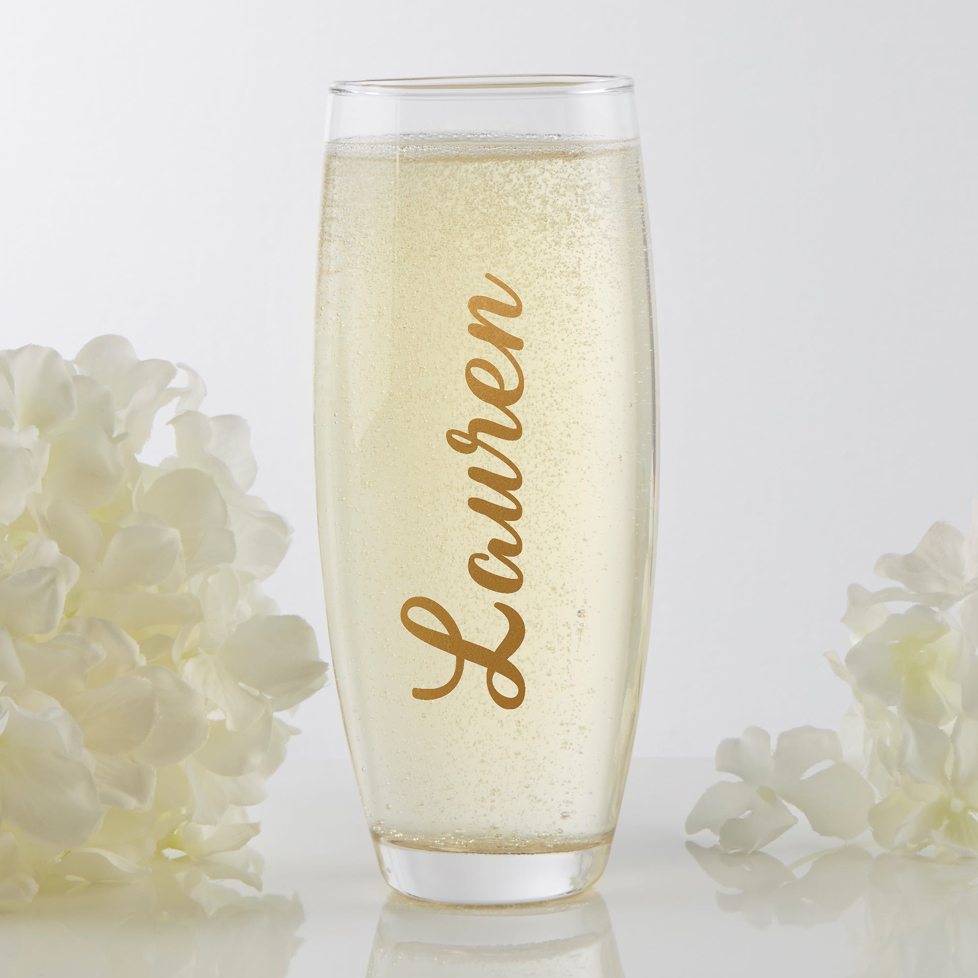 17569 - Trendy Vinyl Signature Personalized Stemless Champagne Flute