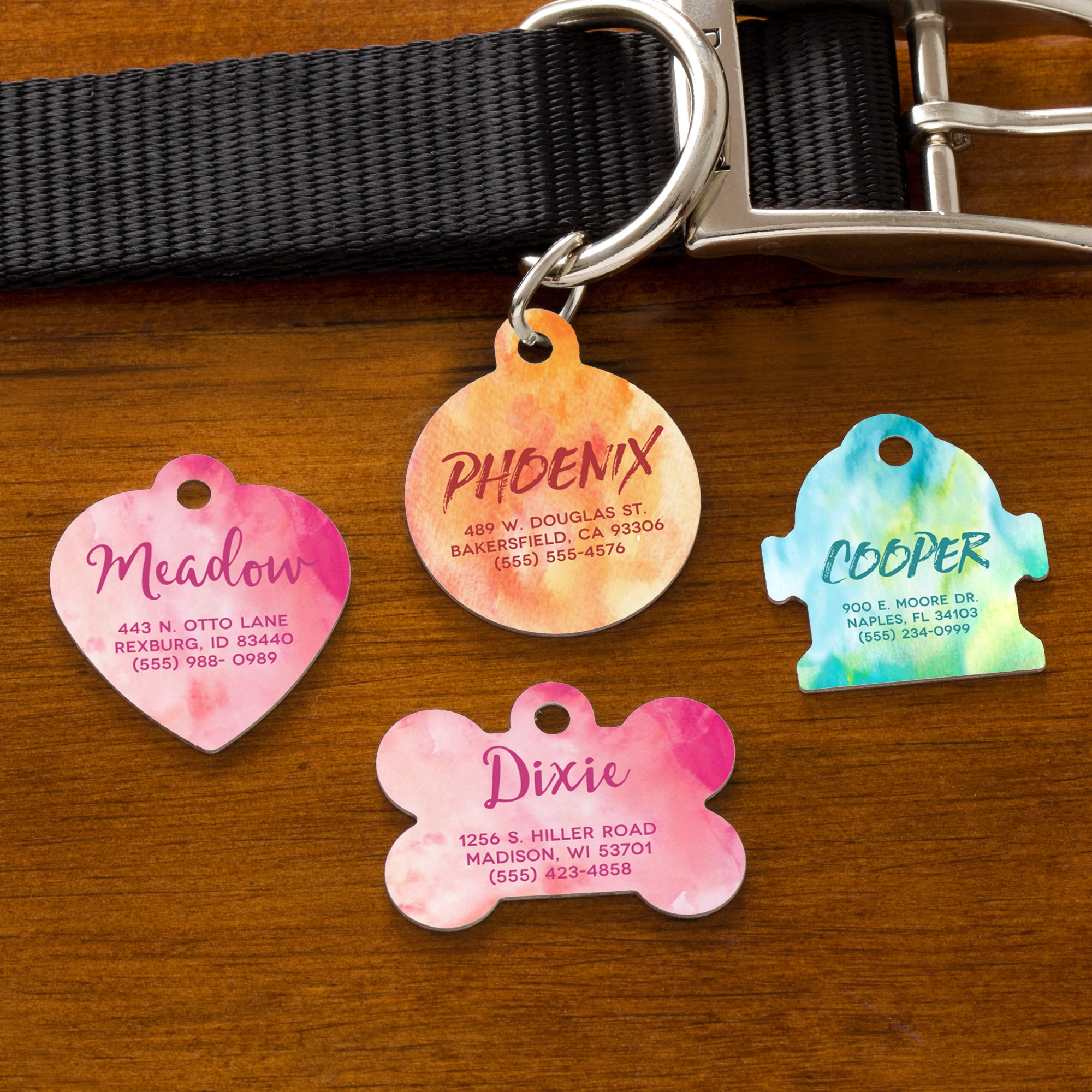 19038 - Watercolor Personalized Dog ID Tags