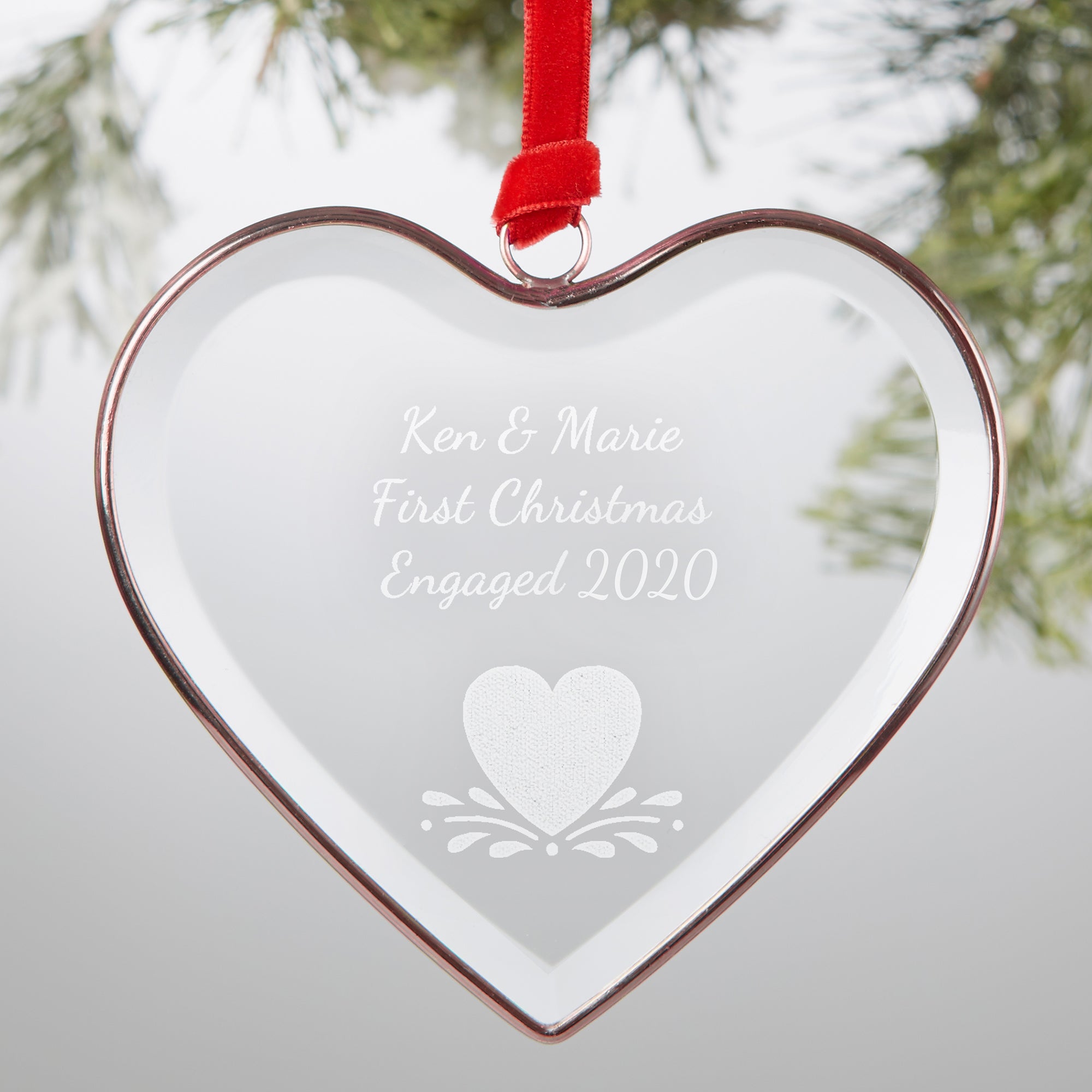 19055 - Create Your Own Engraved Premium Bronze Heart Ornament