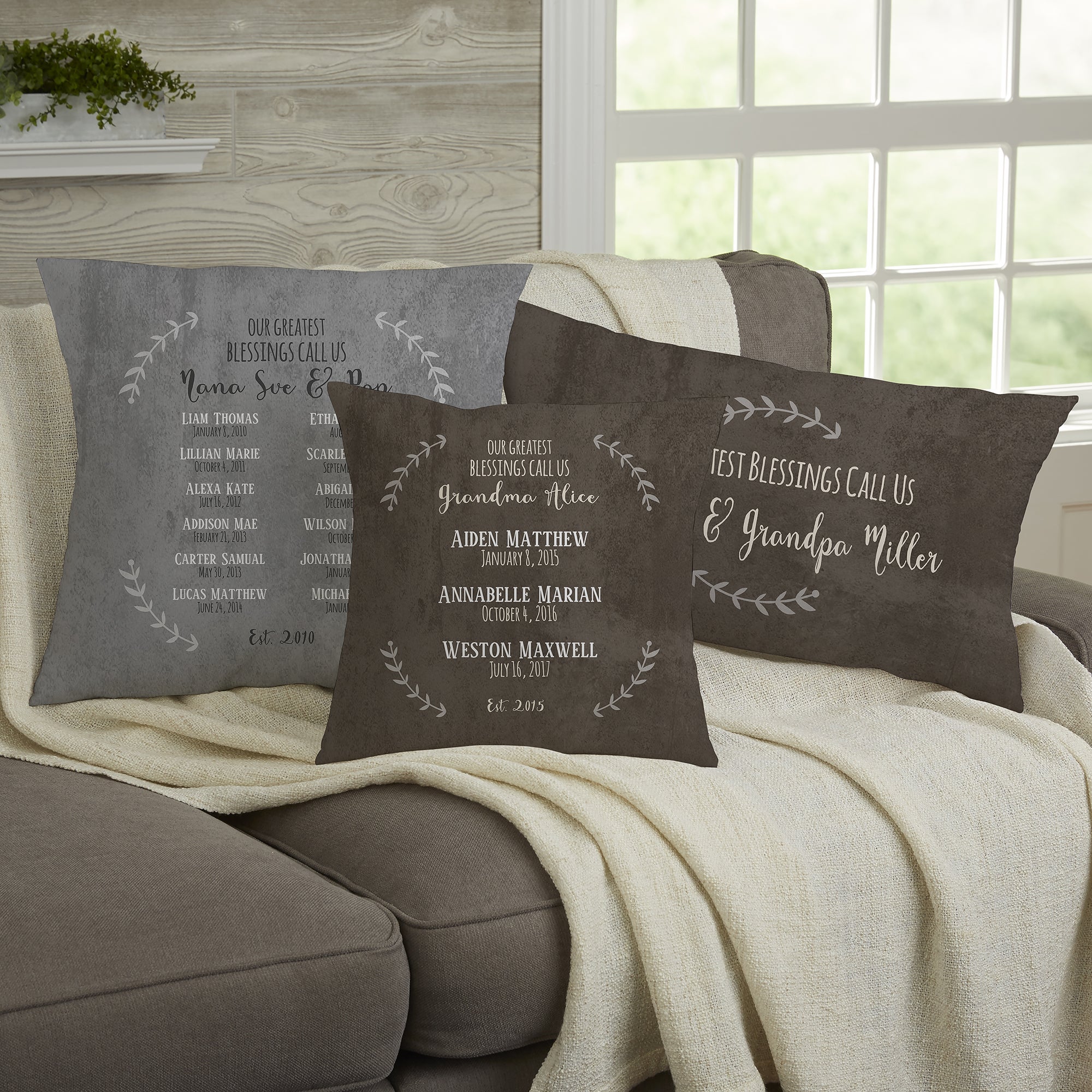 19323 - Our Grandchildren Personalized Throw Pillow