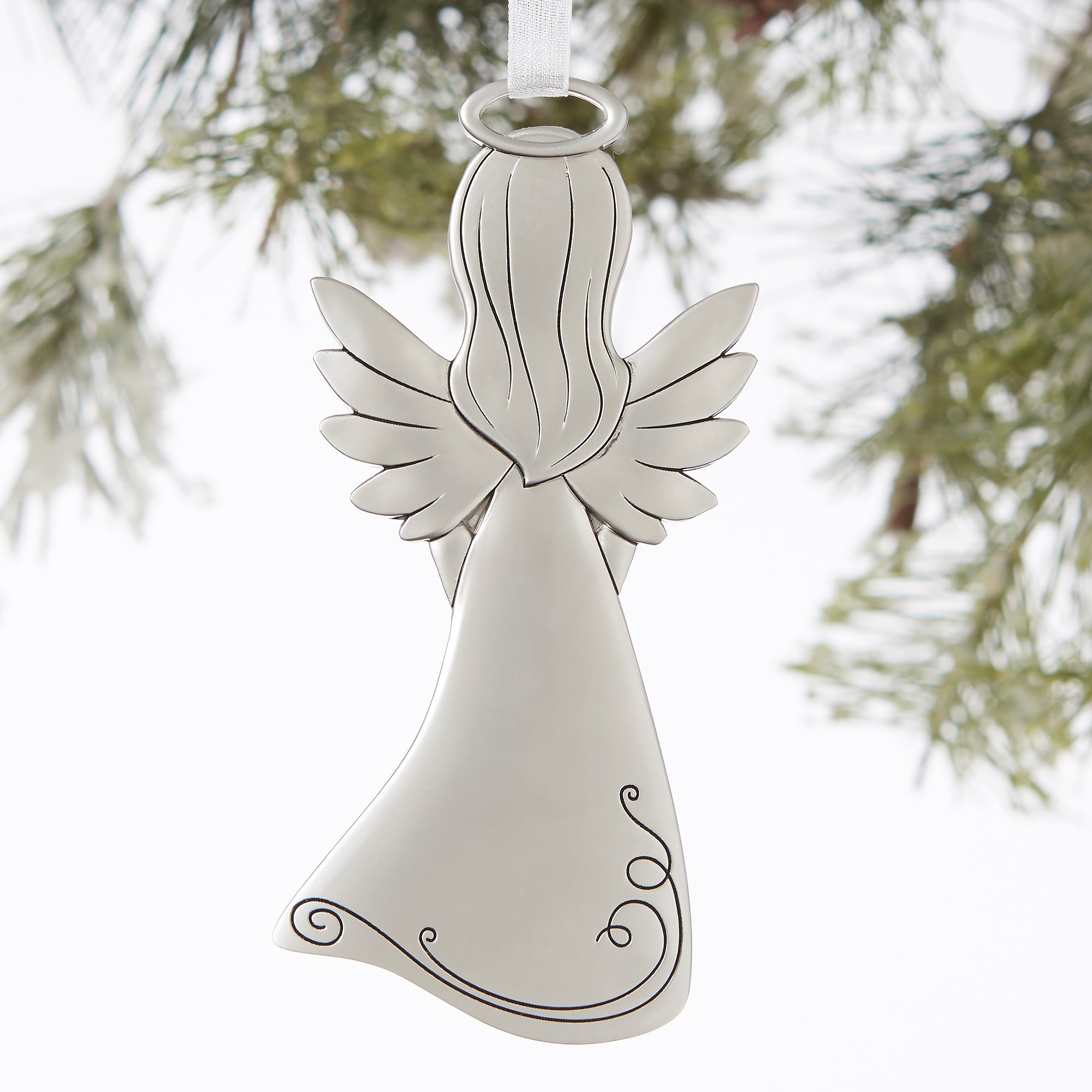 19414 - Guardian Angel Personalized Silver Ornament