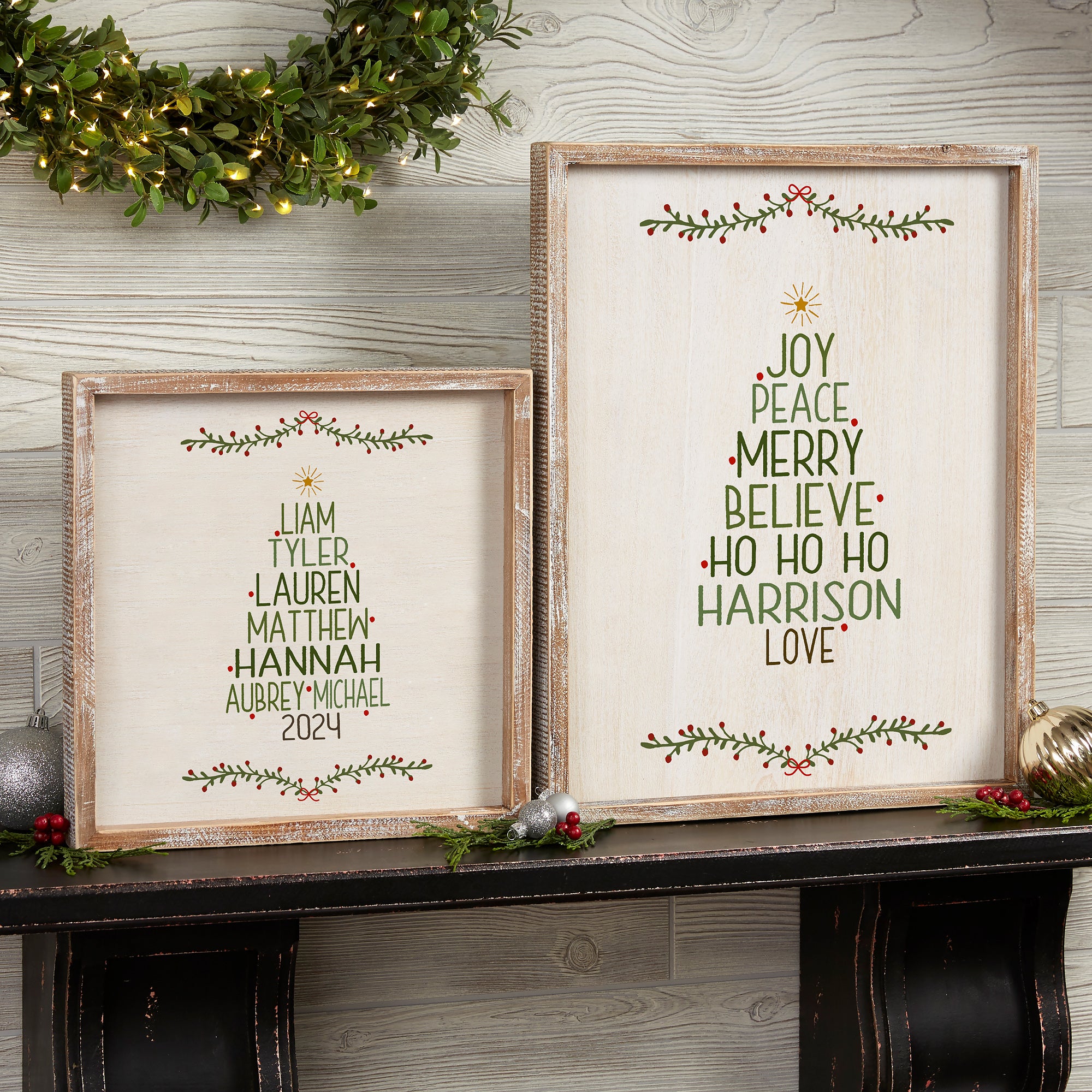 19472 - Christmas Family Tree Personalized Frame Wall Art