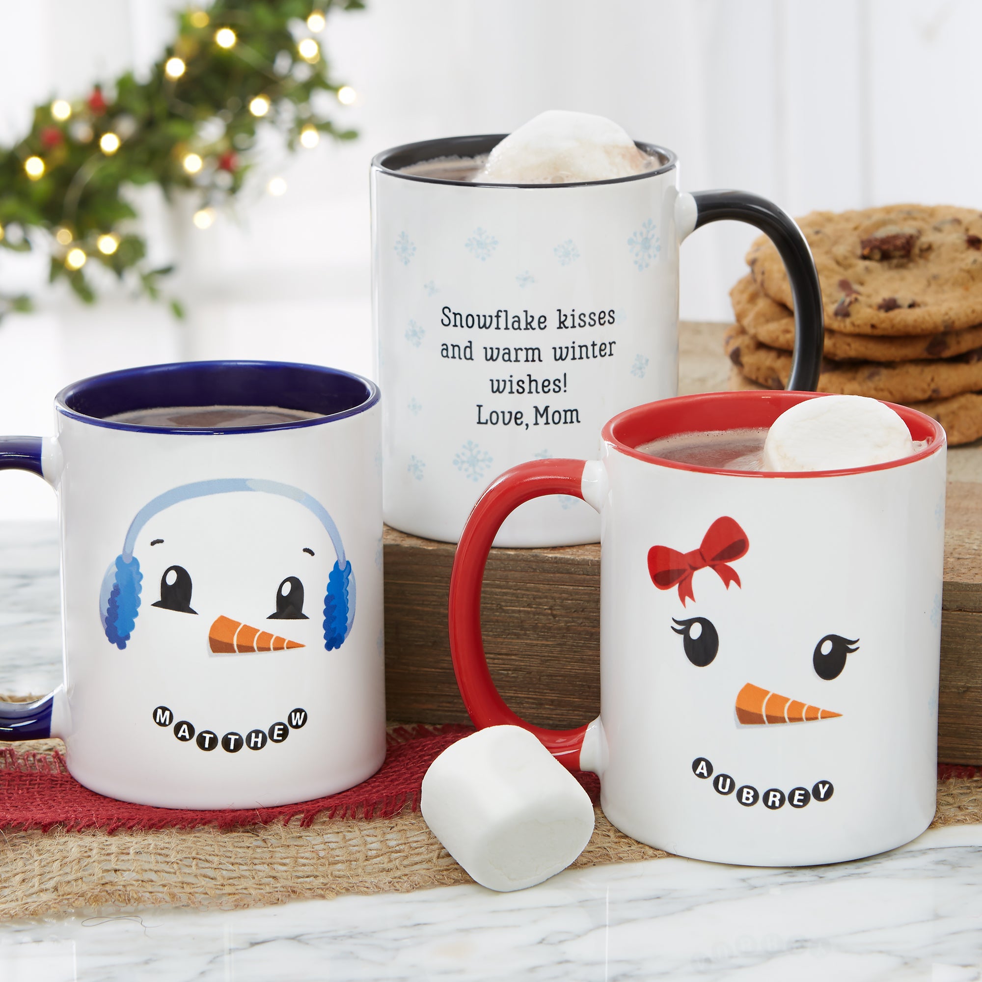 19489 - Snowman Character Personalized Christmas Mugs