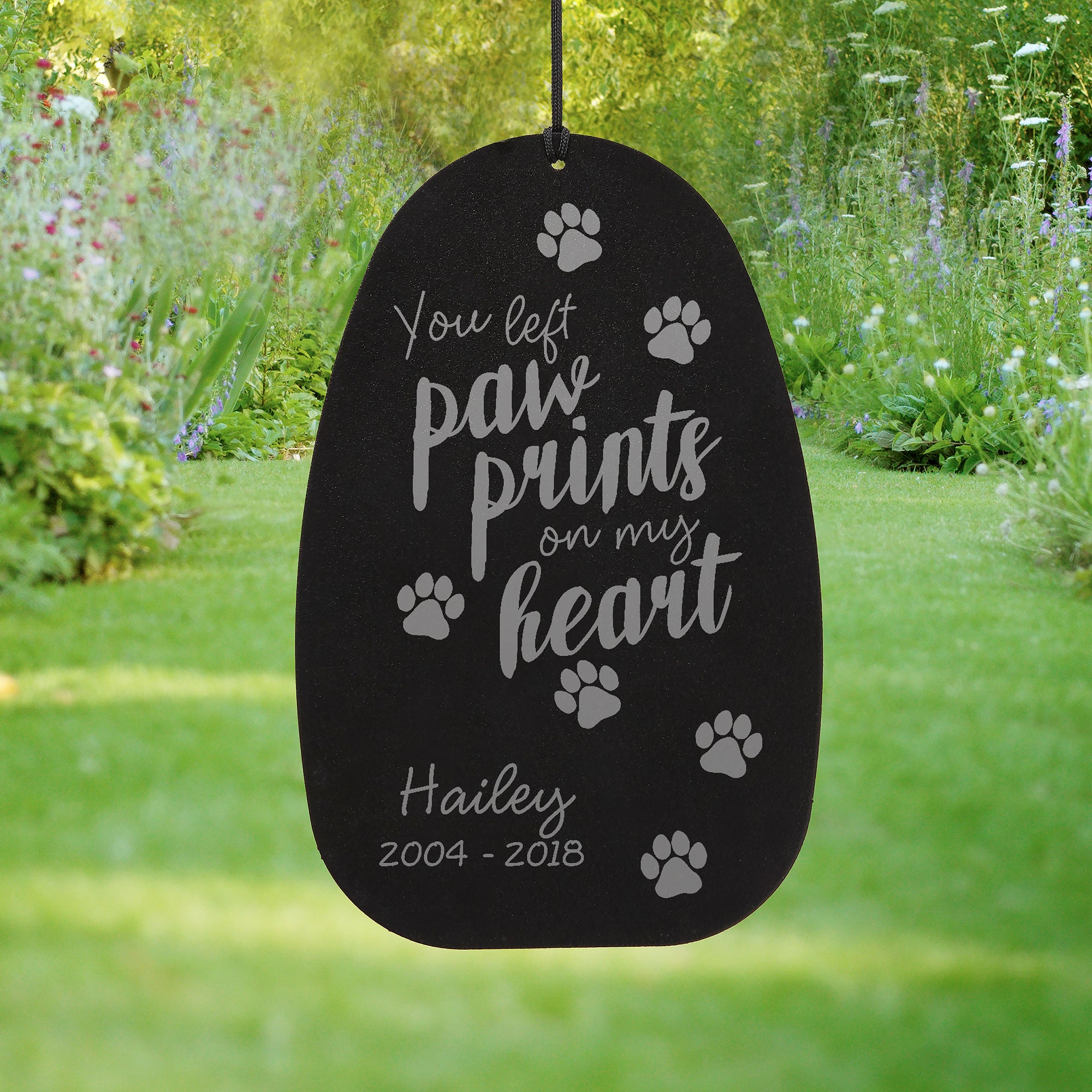 20177 - Paw Prints On My Heart Personalized Premium Wind Chimes