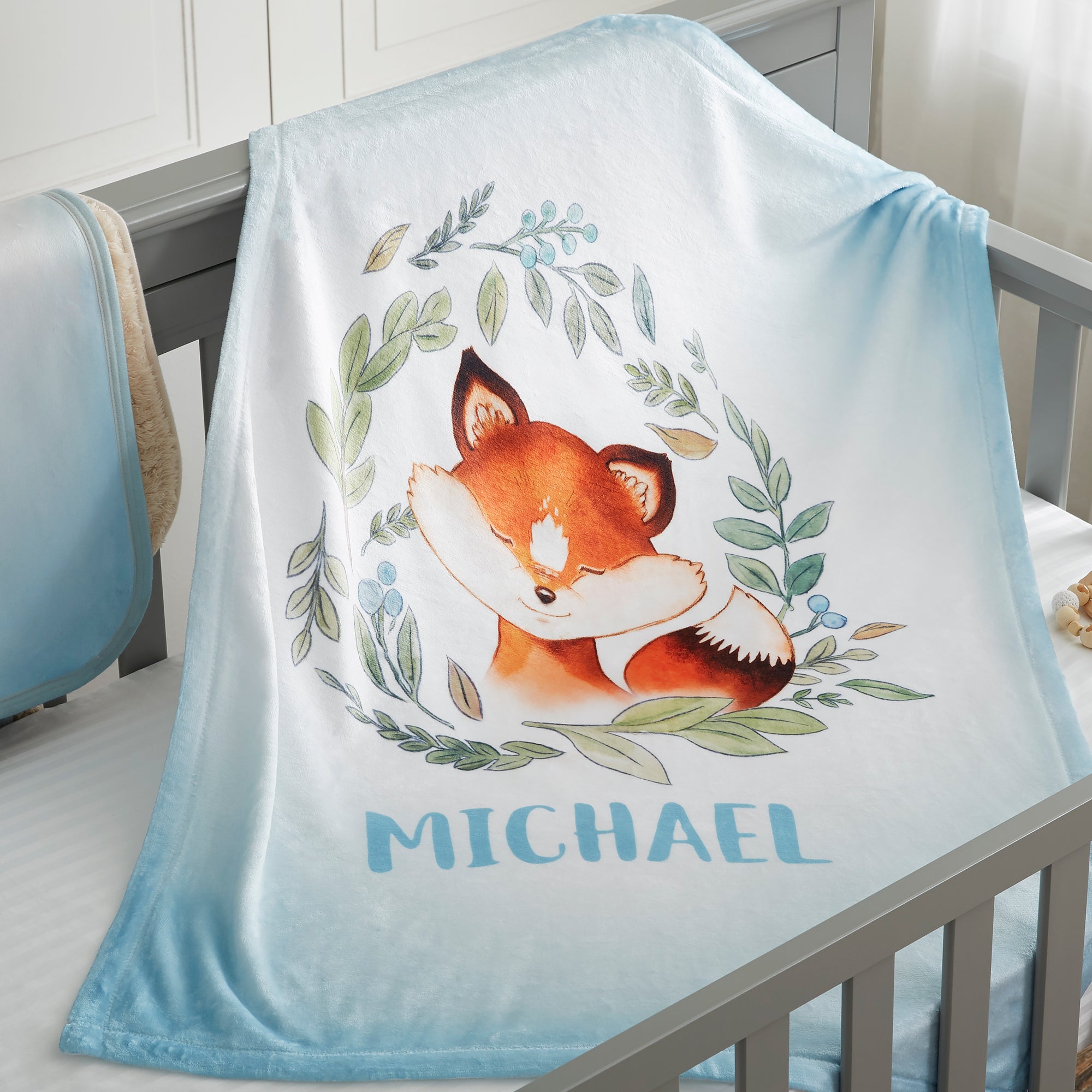 20256 - Woodland Character Personalized Baby Blanket