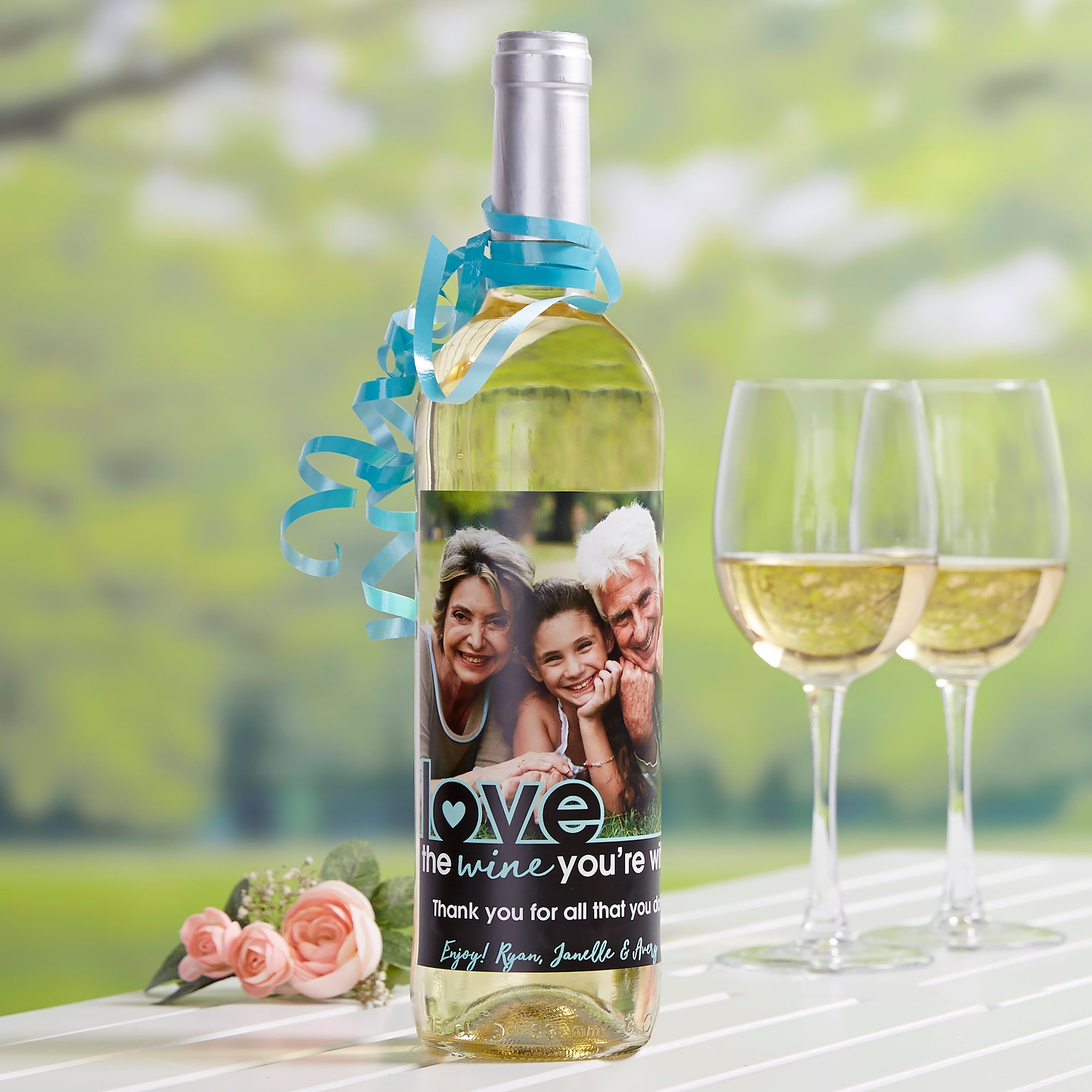 20499 - Love The Wine You&#39;re With Photo Wine Bottle Label