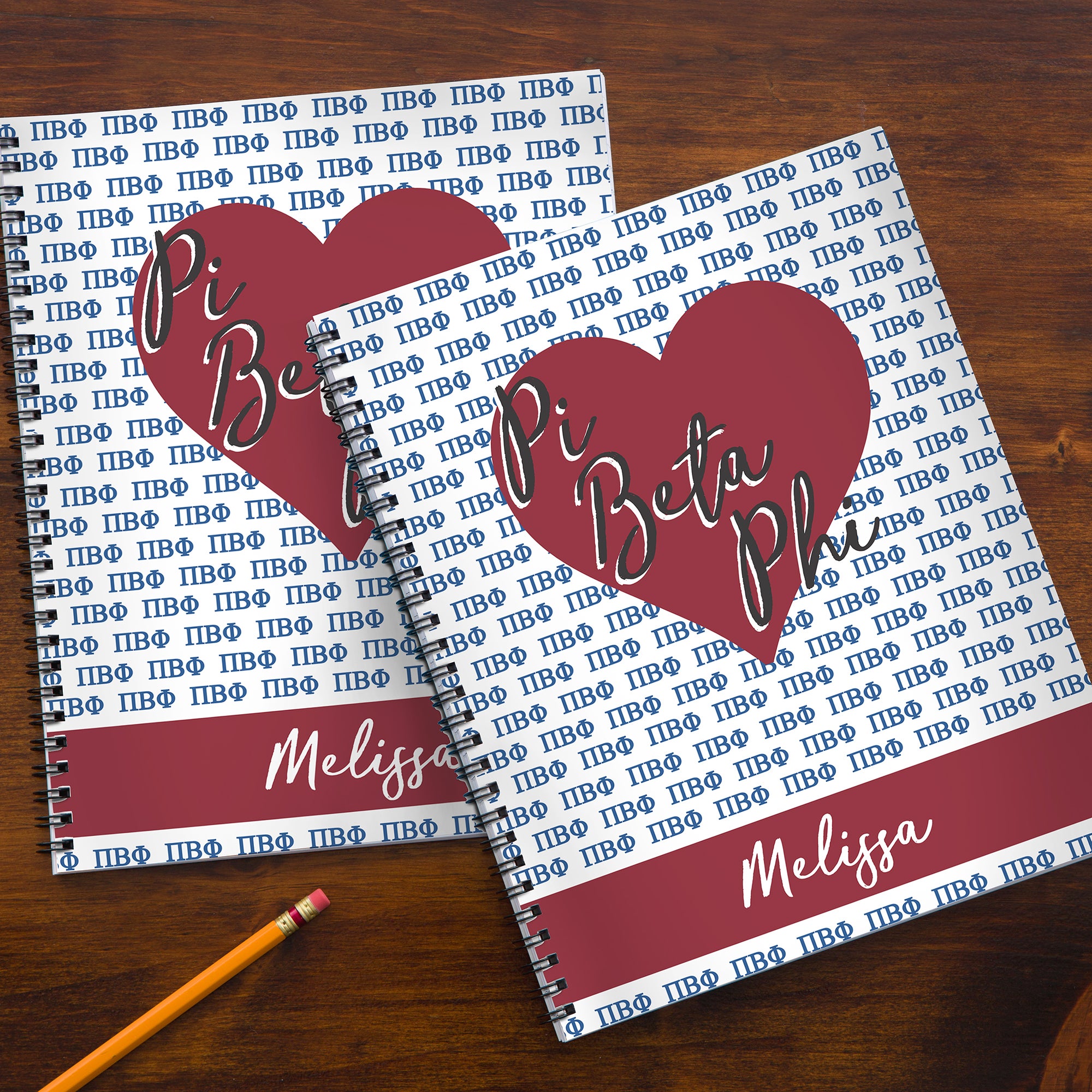 21645 - Pi Beta Phi Personalized Large Notebooks-Set of 2