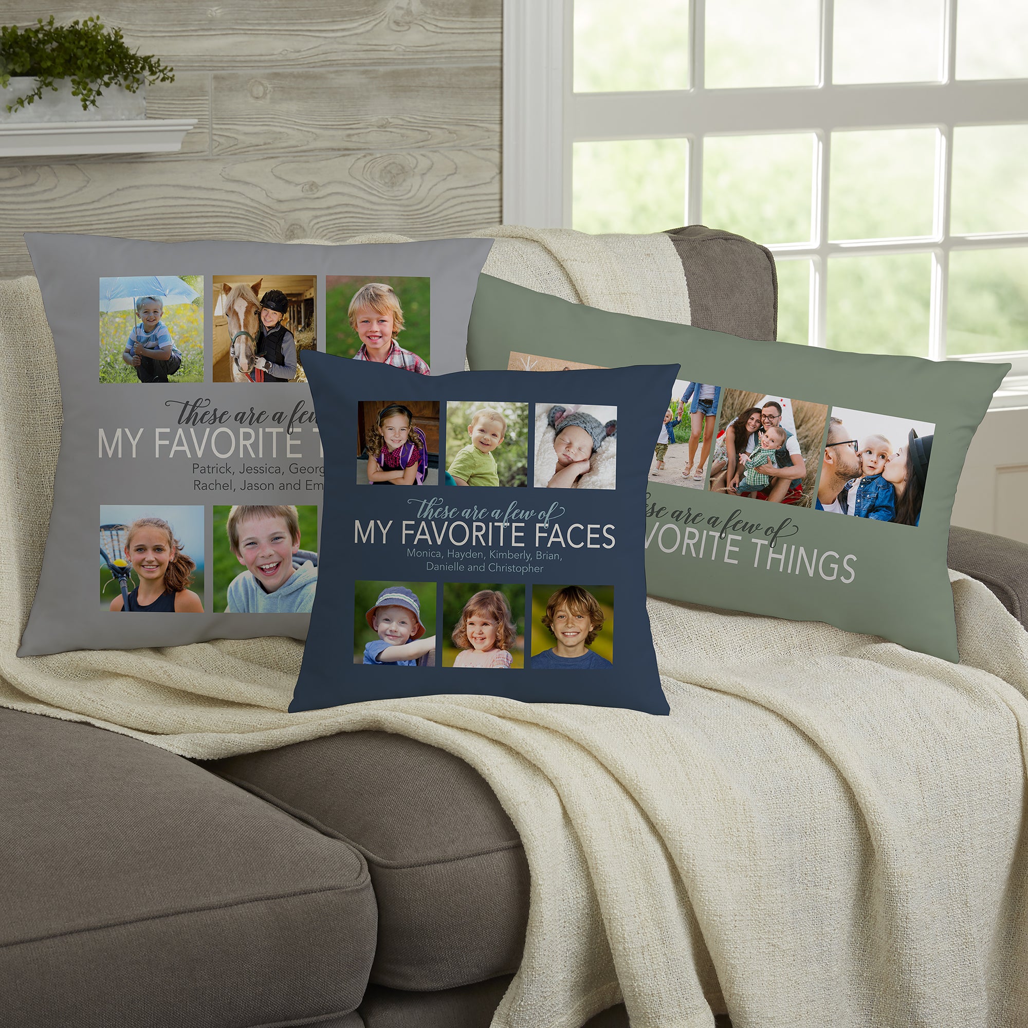 23178 - My Favorite Things Personalized Photo Throw Pillow