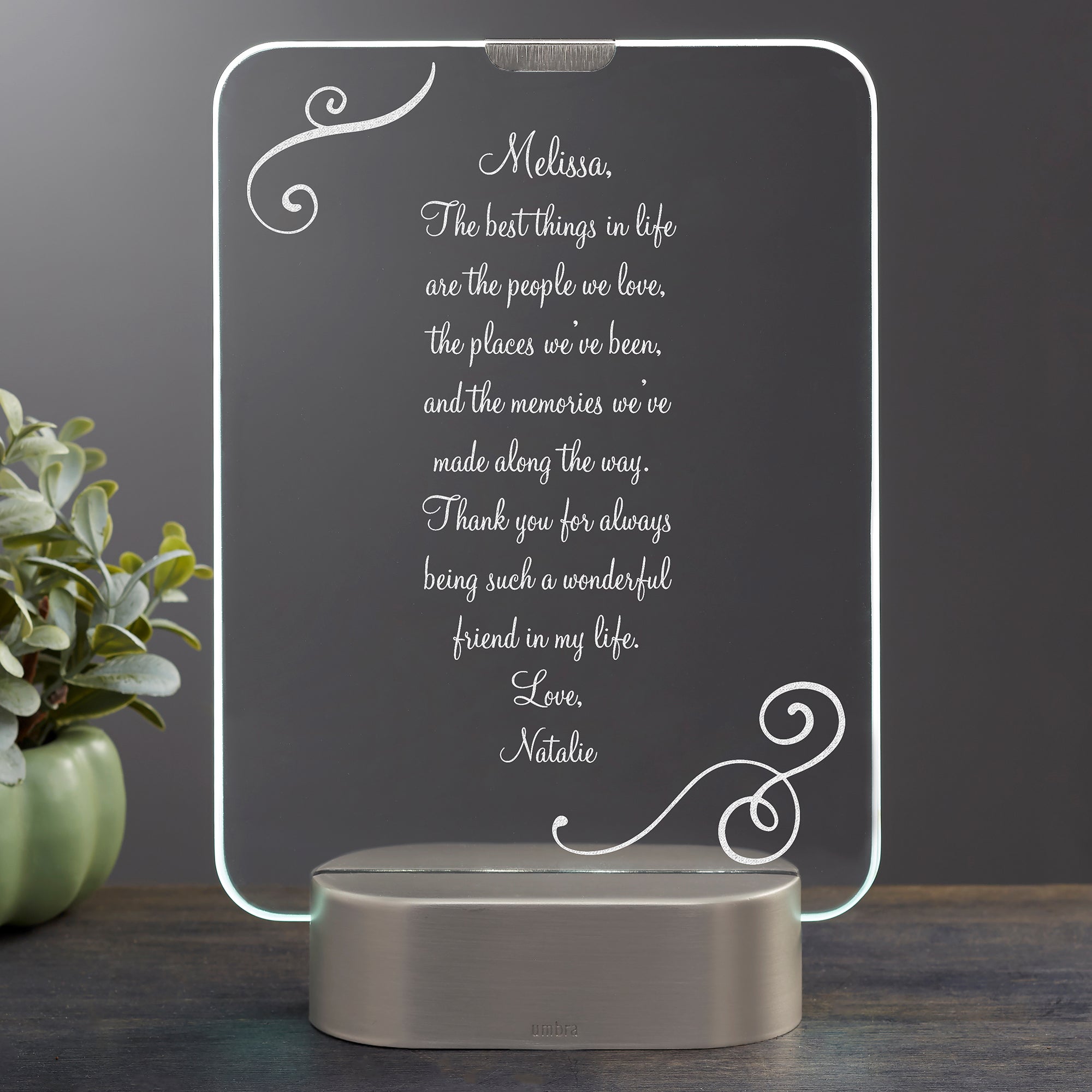 23353 - Write Your Own Personalized Light Up LED Glass Keepsake