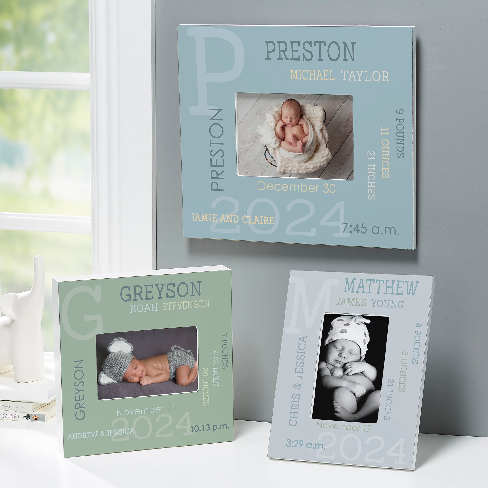 23645 - Modern All About Baby Boy Personalized Picture Frames 