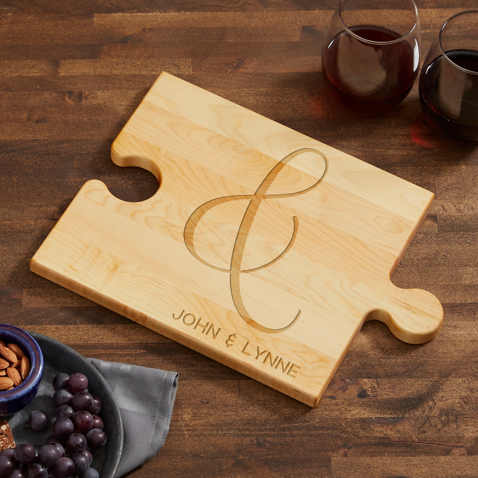 23782 - Couples Kitchen Personalized Puzzle Piece Cutting Board