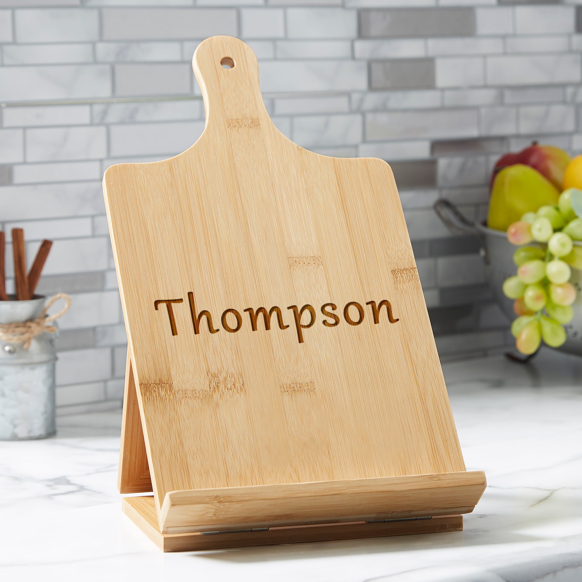 24047 - Classic Celebrations Personalized Bamboo Cookbook & Tablet Stand