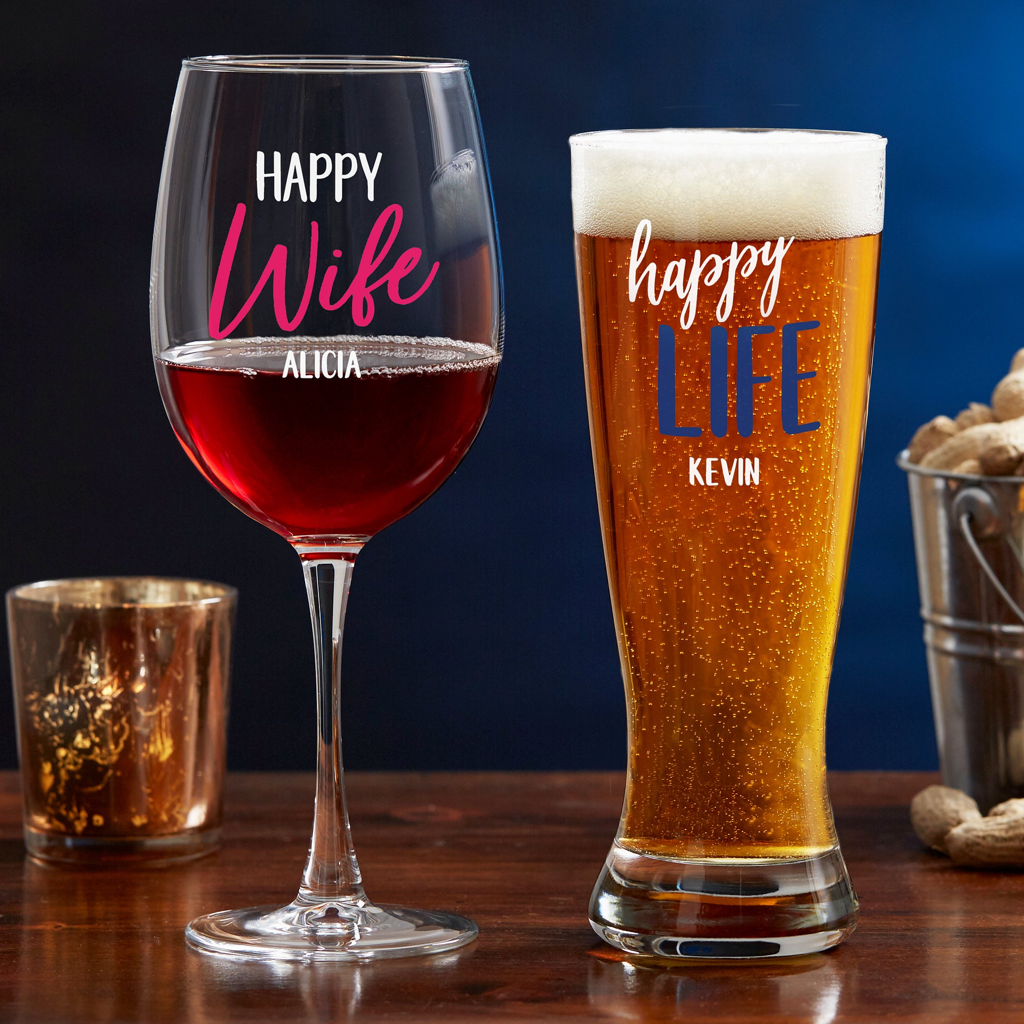 24187 - Happy Wife, Happy Life Barware Collection