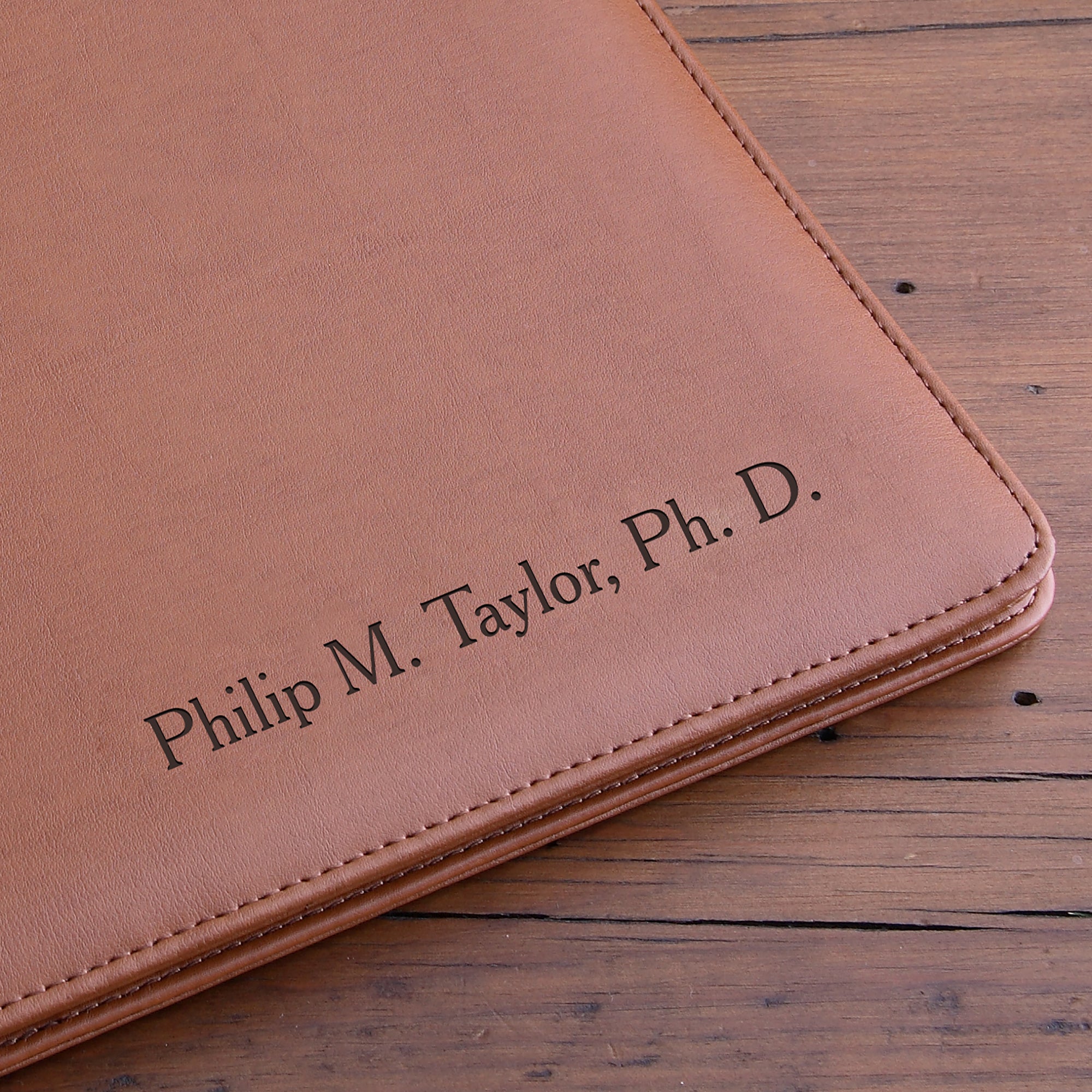 2448 Executive Tan Leather Personalized Portfolio   2448 8284 171020141044 