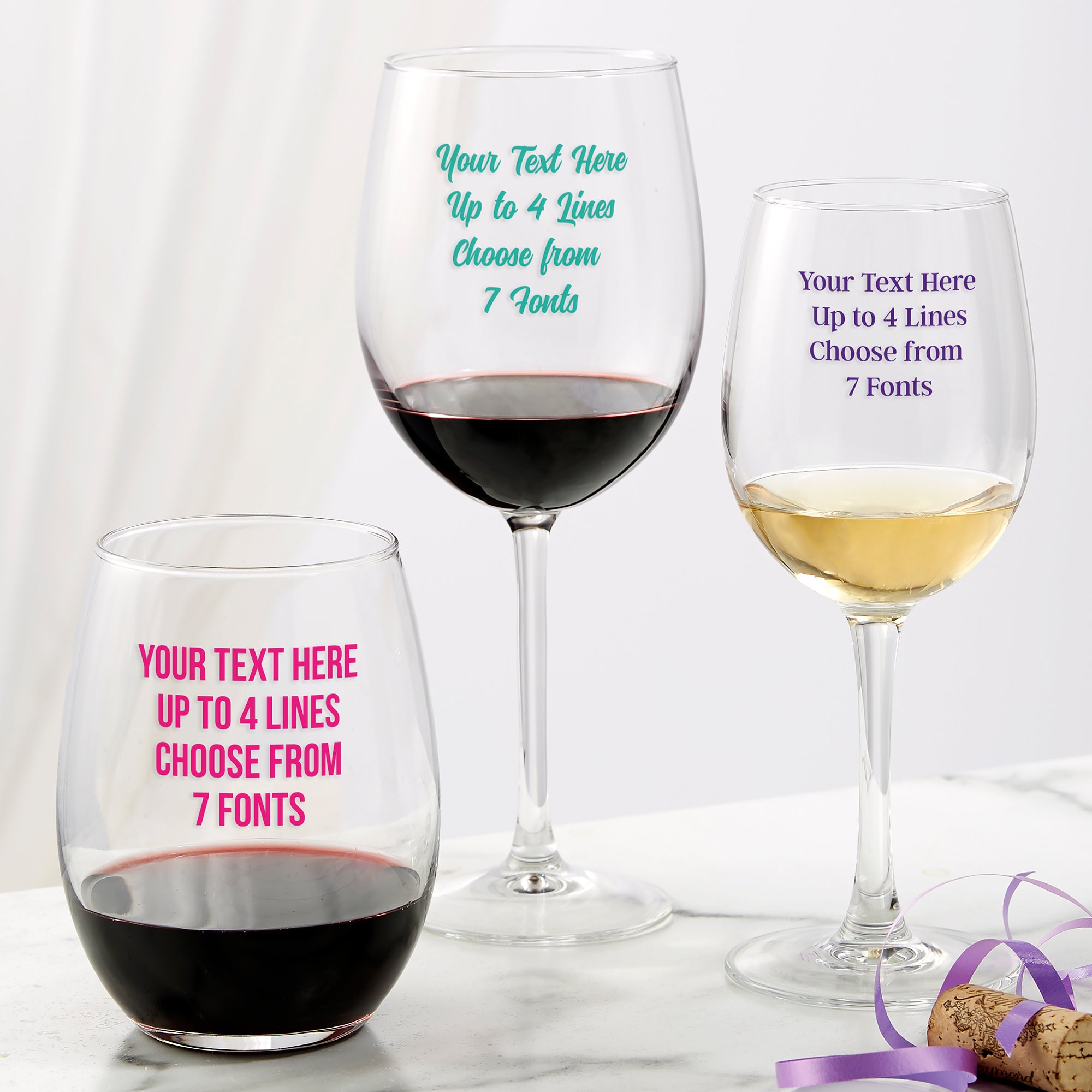 24995 - Write Your Own Custom Printed Wine Glass Collection