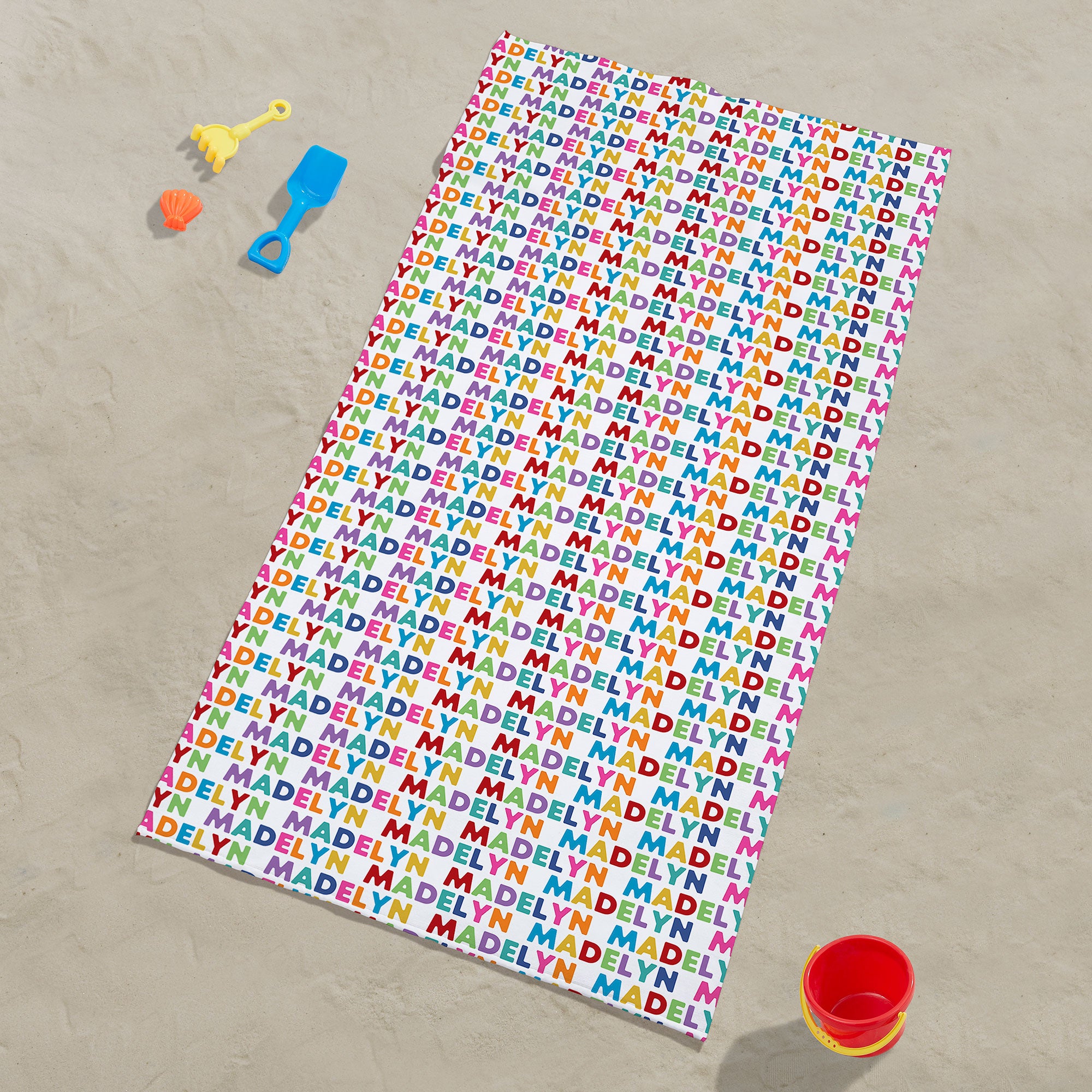 26433 - Vibrant Name for Her Personalized Beach Towel