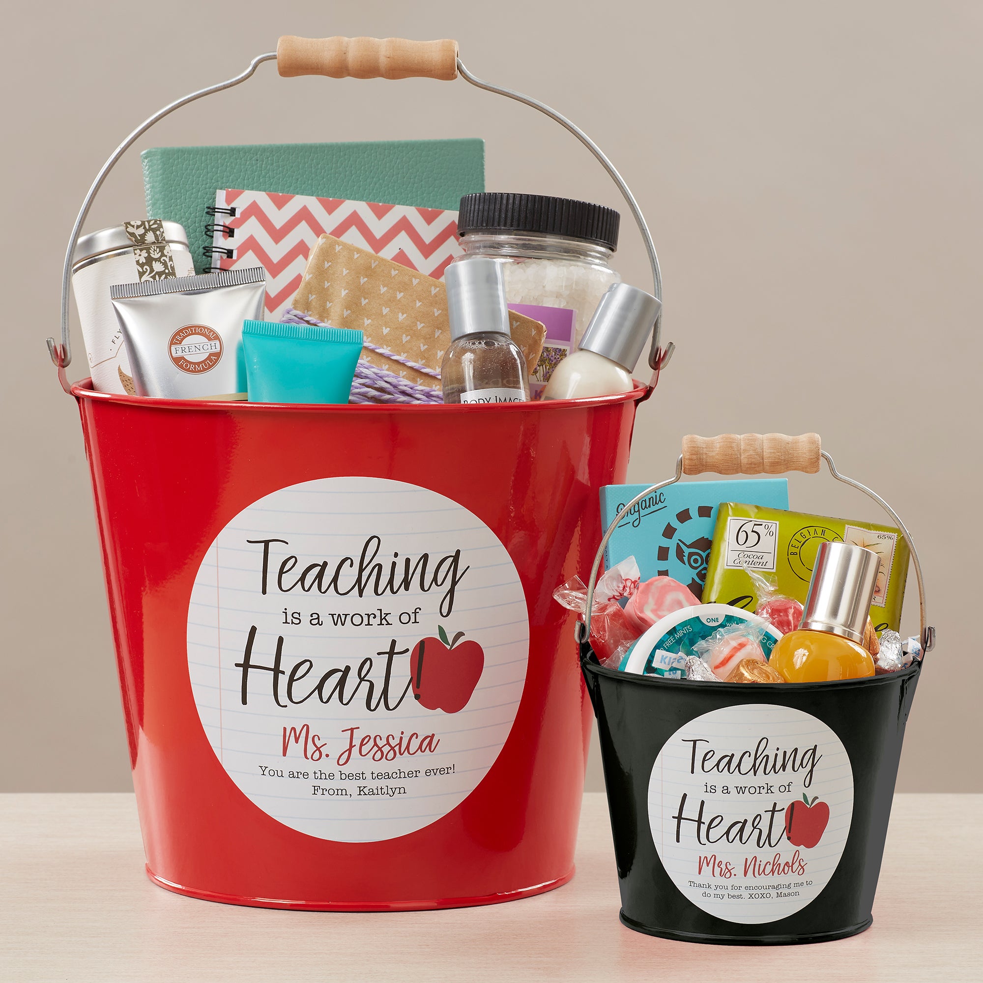 26504 - Inspiring Teacher Personalized Metal Buckets