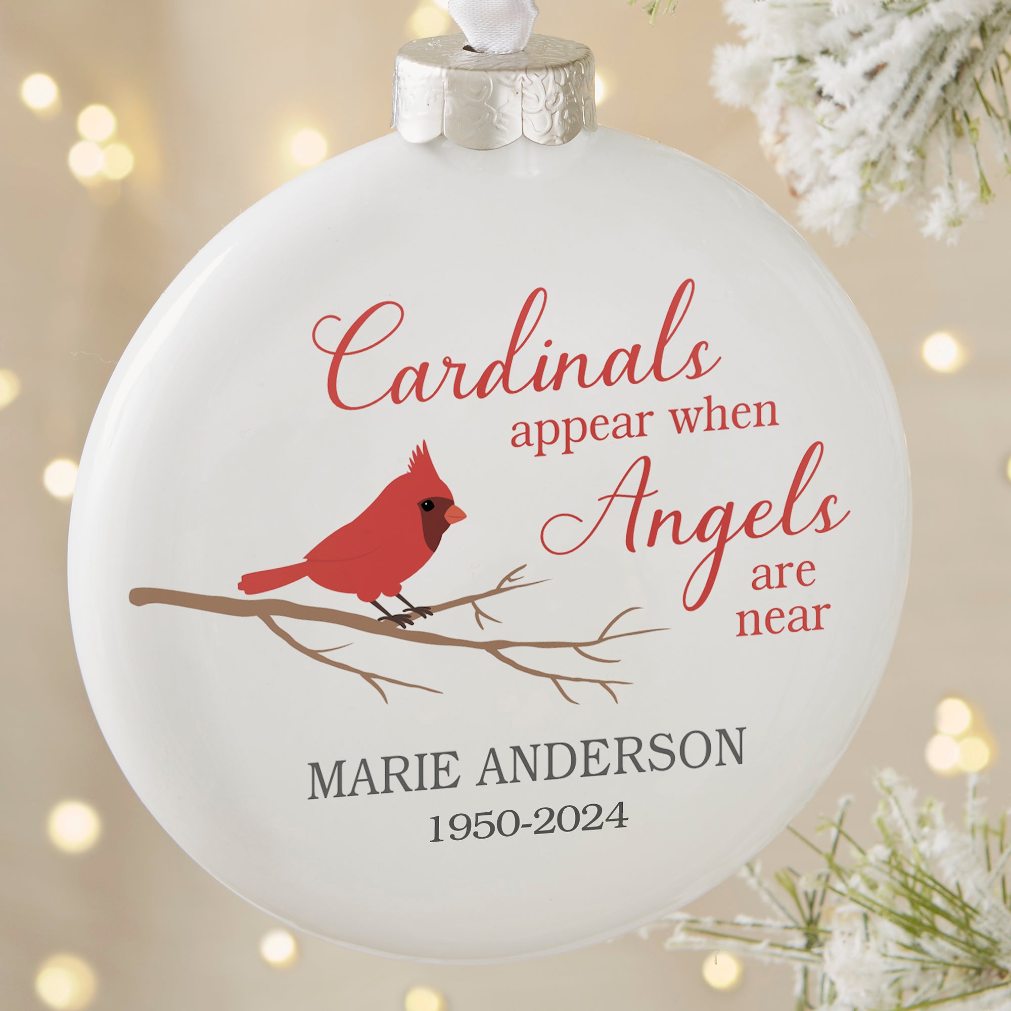 26539 - Cardinal Memorial Personalized Deluxe Memorial Ornament