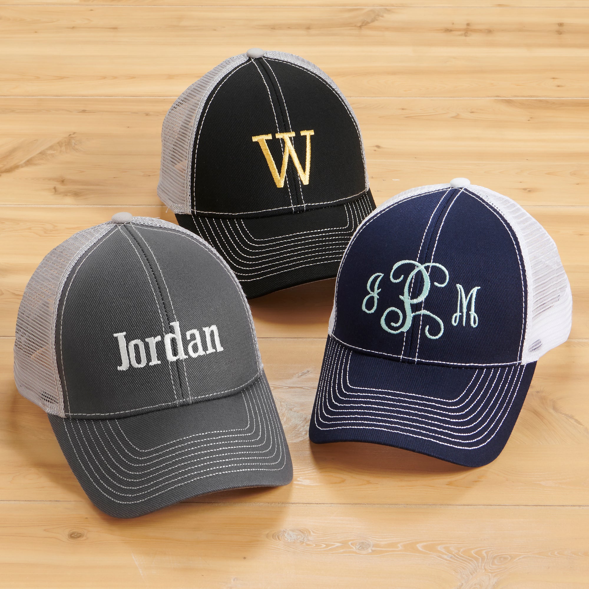 26641 - Monogram Embroidered Trucker Hats