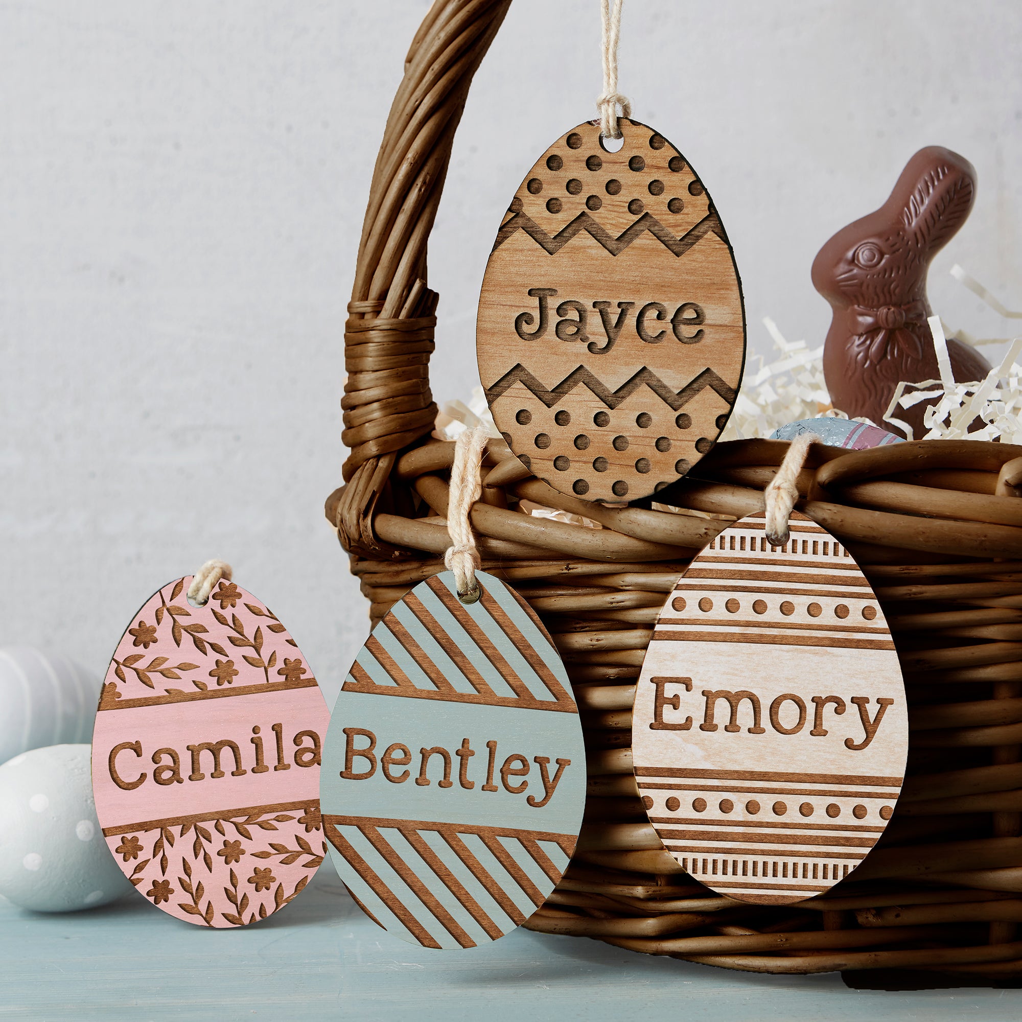 27192 - Personalized Wooden Easter Basket Tags