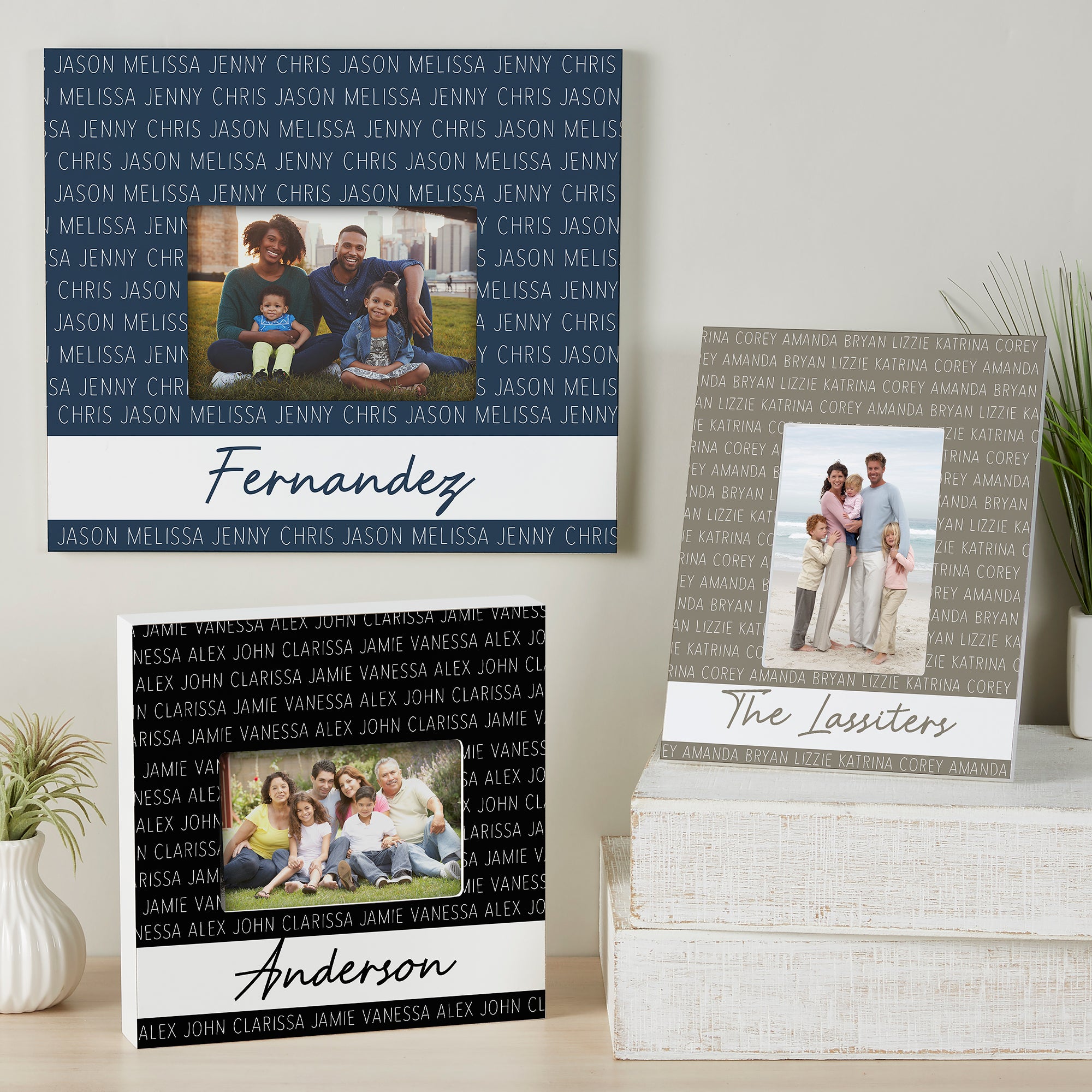 27350 - Family Repeating Name Personalized Picture Frame