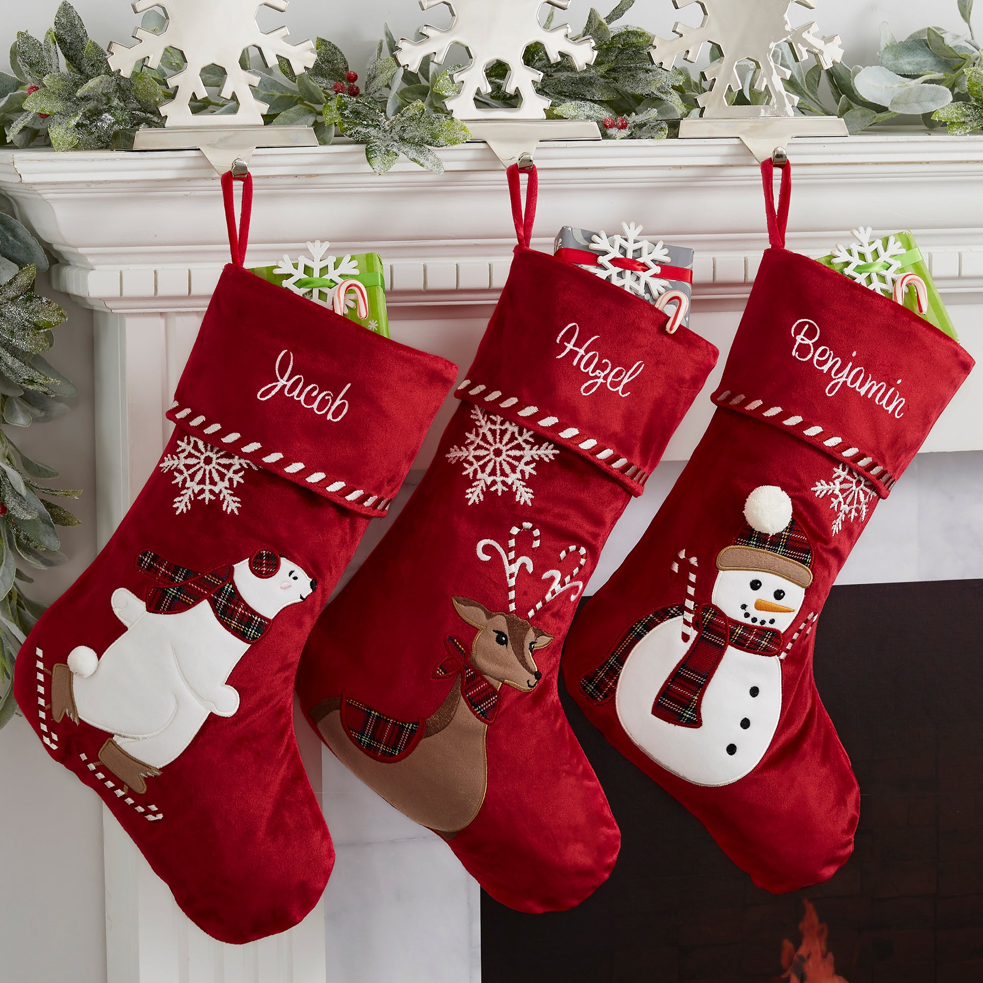 28066 - Candy Cane Character Personalized Christmas Stocking