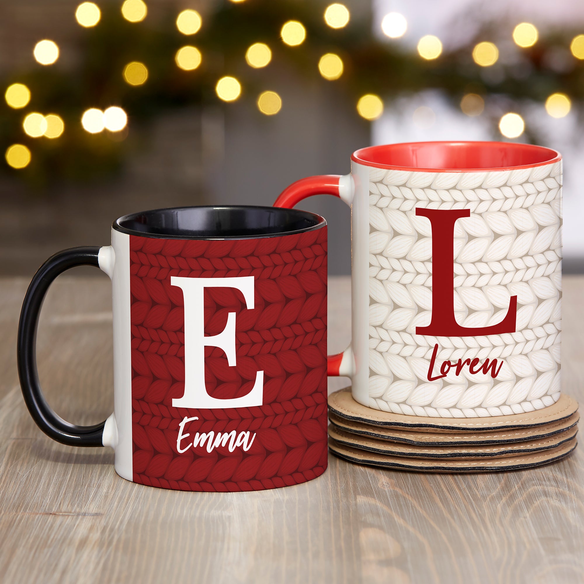 28440 - Christmas Sweater Monogram Personalized Coffee Mug