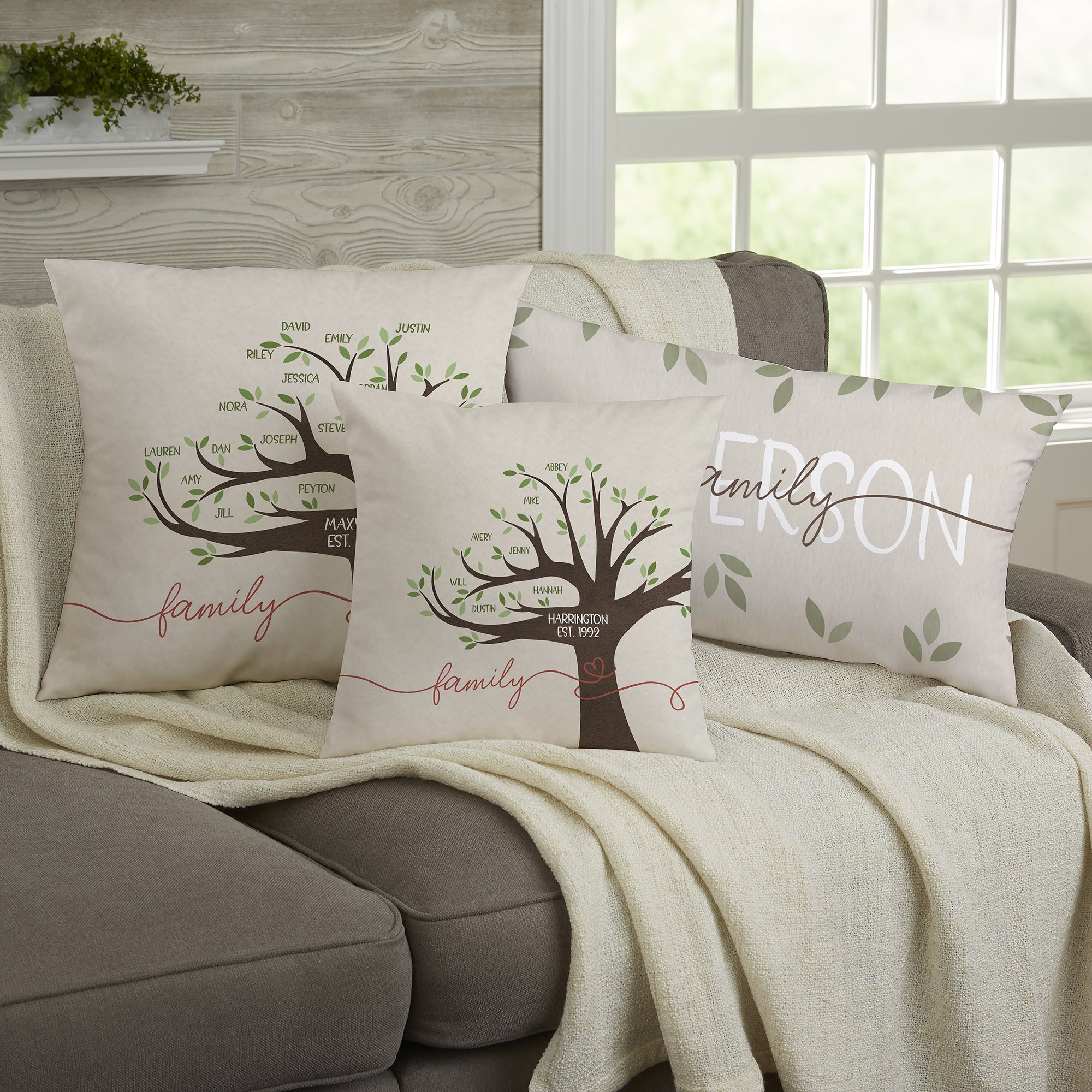 28987 - Our Family Tree Personalized Throw Pillows