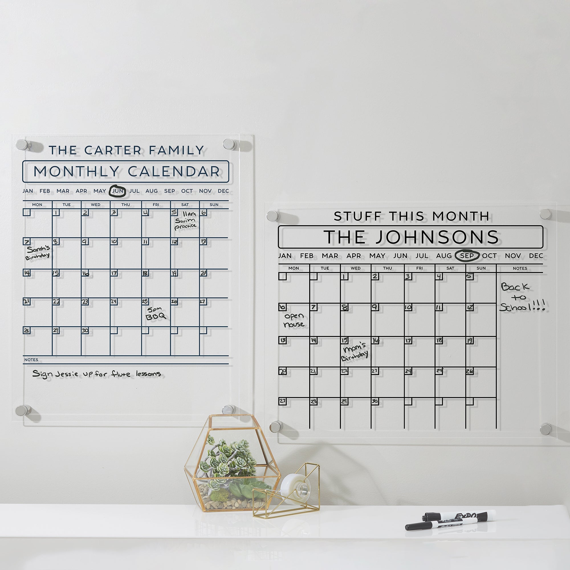 32332 - Personalized Clear Acrylic Monthly Wall Calendar 