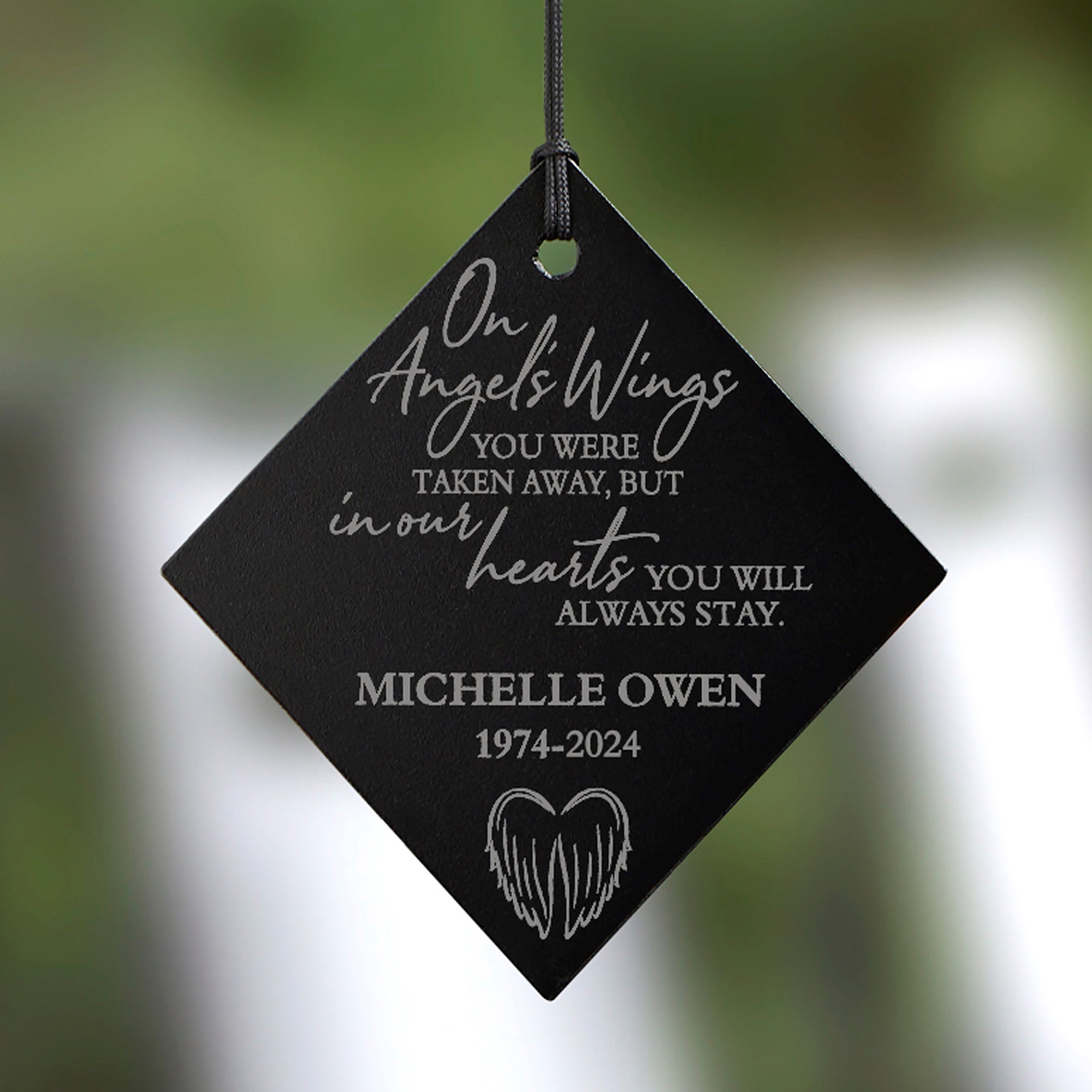 40110 - On Angel&#39;s Wings Personalized Memorial Wind Chimes 