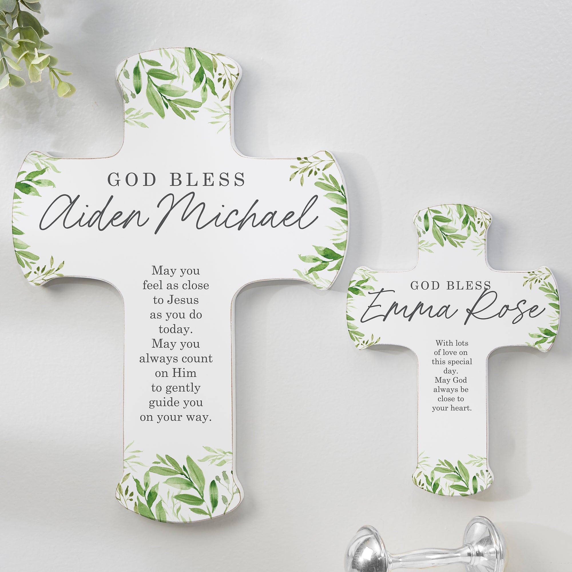 41277 - Botanical Baby Personalized Wall Cross