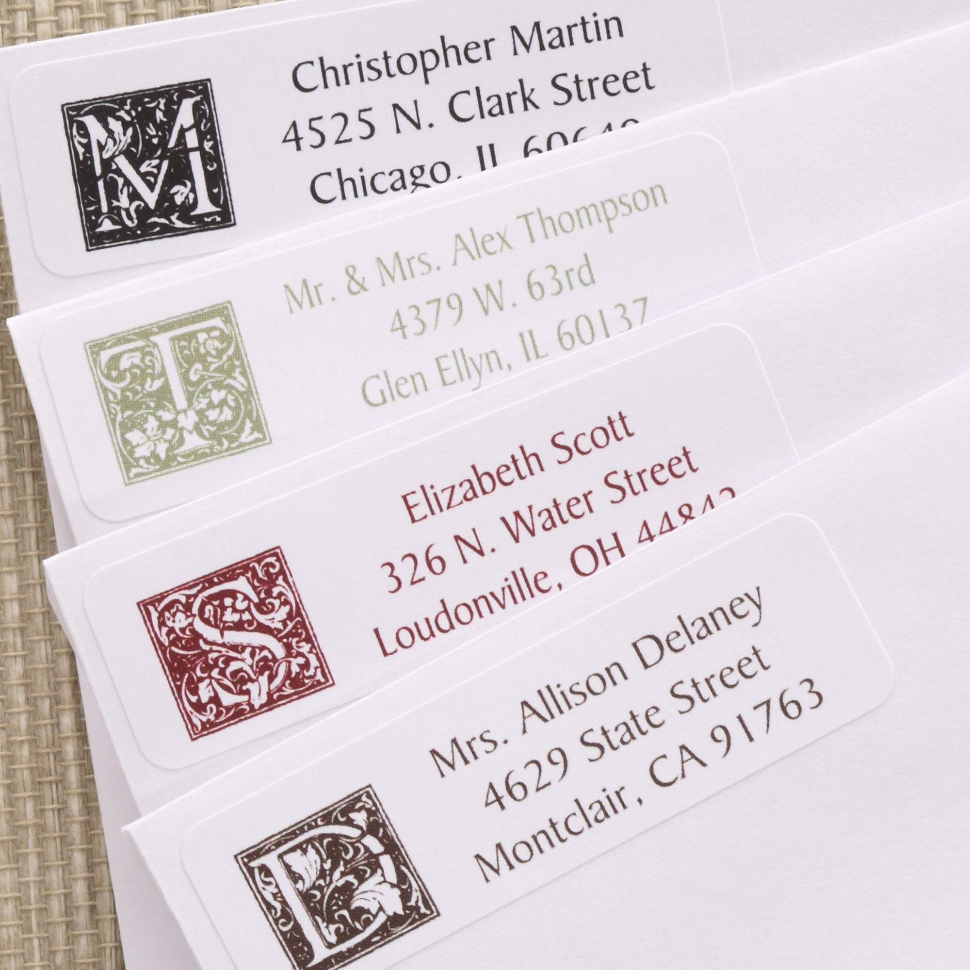 6915 - Floral Monogram Return Address Labels