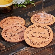 Personalized Customizable Wood Coasters for Drinks, Wedding & Bridal S –  personalmementos
