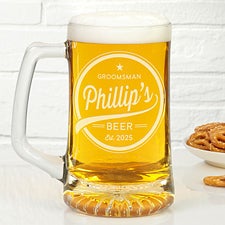 Personalized Beer Mugs For Groomsmen - Beer Label - 20401