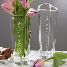 15 Year Anniversary Gift - Engraved Crystal Vase - 20763