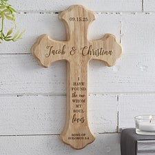 Personalized Wood Cross - Our Wedding Day - 20979