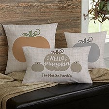 Skeleton Family Personalized Halloween 14-inch Throw Pillow