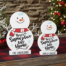 Snowplace Like Home Personalized Wood Snowman Decorations - 21876