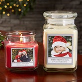 Holiday Photo Personalized Scented Glass Candle Jars - 21928