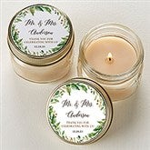 Personalized Laurels of Love Mason Jar Candle Favors - 22049