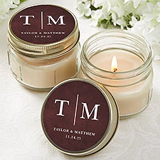 Personalized Mason Jar Candle Wedding Favors - Dark  Moody - 22050