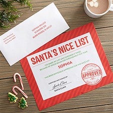 Personalized Santas Nice List Certificate - 22208
