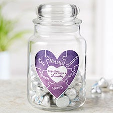 We Love Personalized Glass Candy Jar For Her