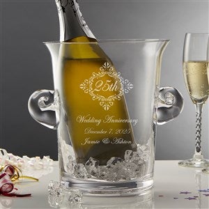 Anniversary Memento Engraved Glass Chiller  Ice Bucket - 10104