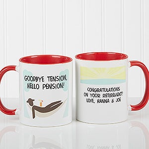 Large Personalized Retirement Coffee Mugs - Im Retired - Red Mug - 10174-R