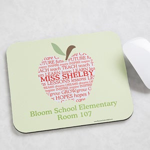 Apple Scroll Personalized Teacher Mouse Pad - 10202