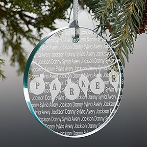Family Circle Personalized Premium Glass Ornament - 10239-P