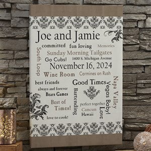Our Life Together 12x18 Personalized Wedding Canvas Art - 10354-S