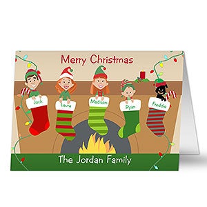 Stocking Family Characters Holiday Card - 10556