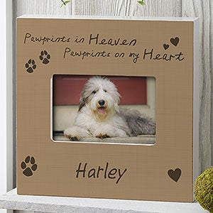 Pawprints In Heaven Personalized Photo Frame - 4x6 Box - Horizontal - 10682-BH